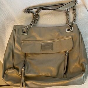 🦩Nicole Miller Metallic Shoulder Bag with Chain Straps🦩